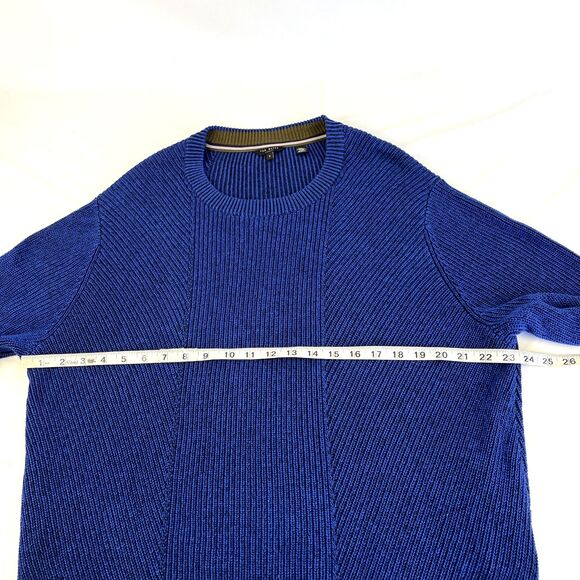 Mens Ted Baker London Knit Sweater Cotton Polyester Size 7 3XL Blue - Picture 3 of 8